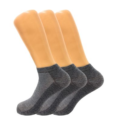 AWS/American Made Extra Thin Breathable Athletic Ankle Socks Low Cut Running Socks 3 Pairs (Gray)