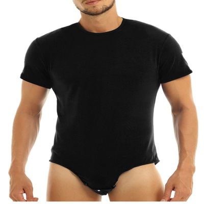 Sxiwei Men's Sport Wresting Singlet Shirt Bodysuit Jumpsuit One-piece Romper Black X-Large