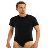 Sxiwei Men's Sport Wresting Singlet Shirt Bodysuit Jumpsuit One-piece Romper Black X-Large view 2