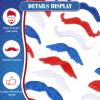 48 Pieces Fake Mustaches, Self Adhesive Novelty Moustaches Fiesta Masquerade Party Supplies Halloween Costume (16 Independence Day Style) Multicoloured view 3
