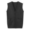 Men's V-Neck Cardigan Sweater Business Solid Color Single-Breasted Knitted Vest Casual All-Match Sleeveless Pocket Top (Dark Gray,XX-Large) view 1