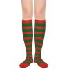 American Trends Womens Striped Socks Knee High Socks Athletic Socks Over Knee Stockings 1 Pack Red Green view 3