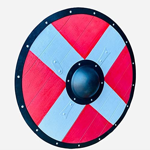 ARTIZANSTORE 24 Medieval Wooden Viking Shield Historical Viking Shield Medieval Wooden Round Shield Viking Shield