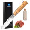 ZhengSheng 4.5-Inch Folding Kitchen Knife with Ultra Sharp 440A Stainless Steel Blade and Natural Olive Handle for BBQ, Peeling, Outdoor Camping view 1