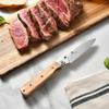 ZhengSheng 4.5-Inch Folding Kitchen Knife with Ultra Sharp 440A Stainless Steel Blade and Natural Olive Handle for BBQ, Peeling, Outdoor Camping view 2