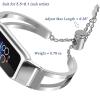 Ninki Metal Bracelet Compatible with Fitbit Luxe - Fancy Bangle Adjustable Strap for Women, Large, Link Band view 4