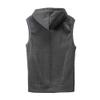 WENKOMG1 Hooded Vest for Men, Solid Sleeveless Waistcoat Soft Sports Jacket Slim Shirt with Pocket Zipper Blouse Fall Winter Overcoat V-Neck Loose Coat Elegant Cotton Parka(Gray,XX-Large) view 2