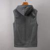 WENKOMG1 Hooded Vest for Men, Solid Sleeveless Waistcoat Soft Sports Jacket Slim Shirt with Pocket Zipper Blouse Fall Winter Overcoat V-Neck Loose Coat Elegant Cotton Parka(Gray,XX-Large) view 4