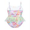 Moggemol Kids Girls Adjustable Spaghetti Straps One-Piece Swimsuit Mermaid Scales Ruffle Beach Bathing Suit Colorful Hearts 4 Years view 2