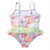 Moggemol Kids Girls Adjustable Spaghetti Straps One-Piece Swimsuit Mermaid Scales Ruffle Beach Bathing Suit Colorful Hearts 4 Years view 4