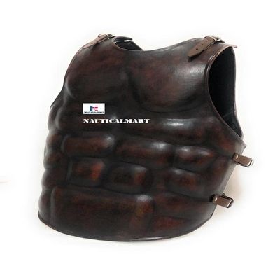 Spartan Roman Leather Muscle Plate Cuirass Armor Costume Brown
