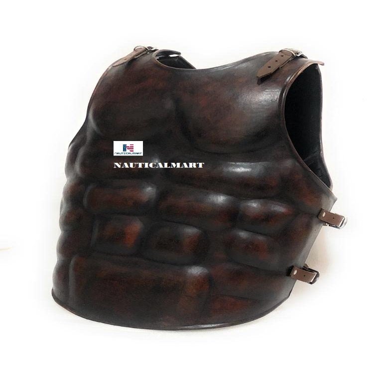 Spartan Roman Leather Muscle Plate Cuirass Armor Costume Brown