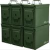 HOMESTEAD 50 Cal Metal Ammo Can  6-Pack M2A1 Military Steel Ammo Storage Box, Airtight & Water-Resistant Ammo Containers for Long-Term Storage, Green Color view 1