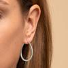 KISSPAT Large Sterling Silver Dangle Oval Hoop Earrings Hypoallergenic Oval Drop Dangling Earrings for Wome view 2