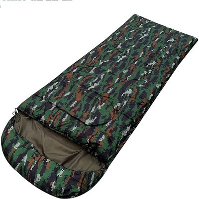 Dongng Camping Sleeping Bags Thickened Winter and Summer Double-Layer Design Sleeping Bag Dual-Purpose Camouflage Sleeping Bag Easy to Storage and Carry Wear-Resistant and Waterproof