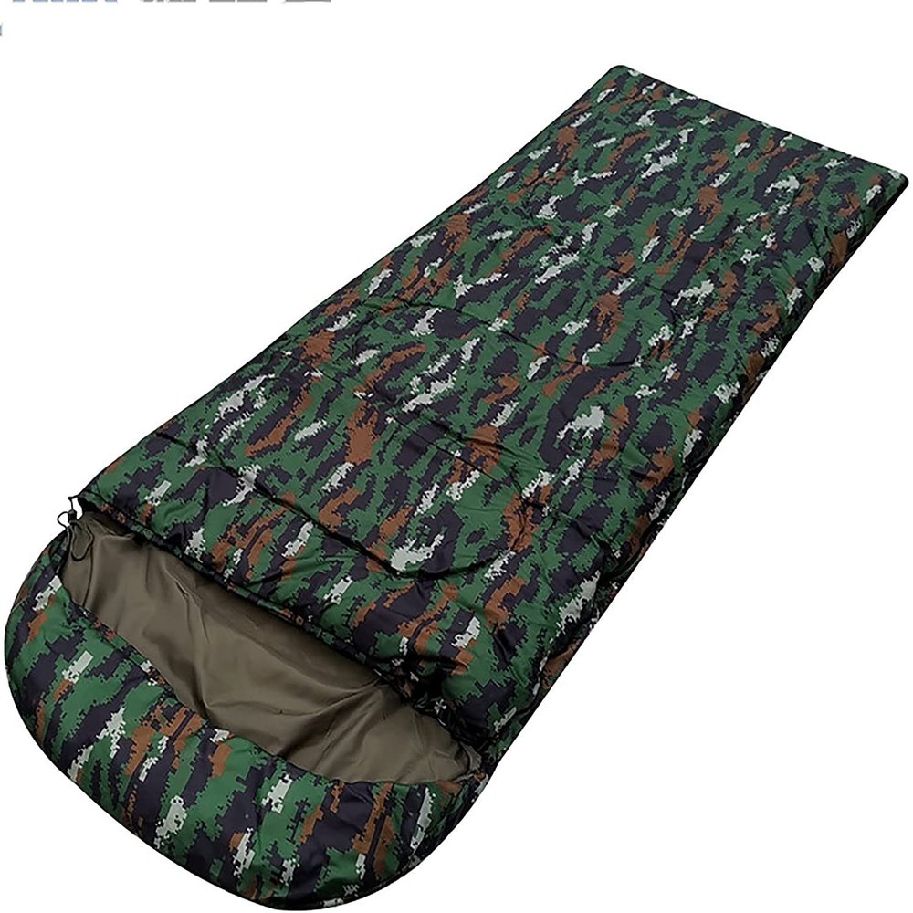 Dongng Camping Sleeping Bags Thickened Winter and Summer Double-Layer Design Sleeping Bag Dual-Purpose Camouflage Sleeping Bag Easy to Storage and Carry Wear-Resistant and Waterproof