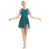 Sxiwei Womens Gymnastics Cutout Stretch Shapely Soft Leotard Asymmetric Xs Leotard Comfortable Green Medium view 1