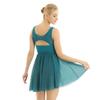 Sxiwei Womens Gymnastics Cutout Stretch Shapely Soft Leotard Asymmetric Xs Leotard Comfortable Green Medium view 4