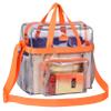 MAY TREE Clear Bag for Stadium Events 12612 Clear Tote Lunch Bag with Reinforced Straps for Work, Sporting Events and Gym, Orange view 1