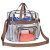 MAY TREE Clear Vinyl Tote Bag, 12 x 6 x 12 in, Brown, Suitable for Work, Travel, Sports, Office view 1
