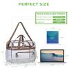 MAY TREE Clear Vinyl Tote Bag, 12 x 6 x 12 in, Brown, Suitable for Work, Travel, Sports, Office view 2
