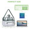 MAY TREE Clear Bag for Stadium Events 12612 Clear Tote Lunch Bag with Reinforced Straps for Work and Sporting Events, Green view 2