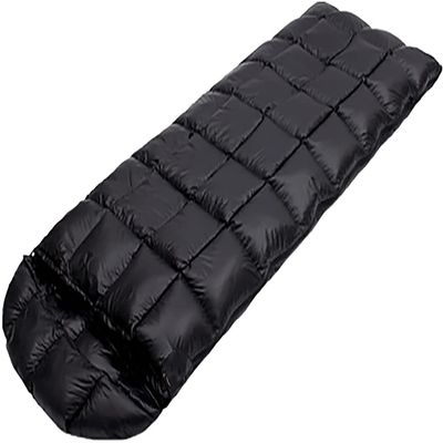 Dongng Camping Sleeping Bags Indoor and Outdoor Camping Single Sleeping Bag Cut-Through Lightweight Down Sleeping Bag Easy to Storage and Carry Wear-Resistant and Waterproof (Color : Black)