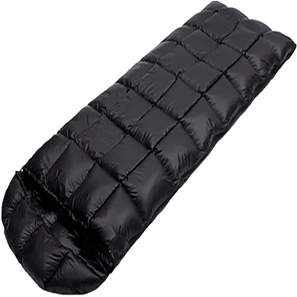 Dongng Camping Sleeping Bags Indoor and Outdoor Camping Single Sleeping Bag Cut-Through Lightweight Down Sleeping Bag Easy to Storage and Carry Wear-Resistant and Waterproof (Color : Black)