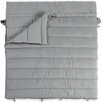 Dongng Camping Sleeping Bags Outdoor Camping Thickened Sleeping Bag Cold-Proof Double Sleeping Bag Adult Couple Sleeping Bag Easy to Storage and Carry (Gray)