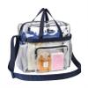 MAY TREE Clear Bag for Stadium Events 12612 Clear Tote Lunch Bag with Reinforced Straps for Work, Sporting Events and Gym, Navy view 1