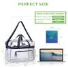 MAY TREE Clear Bag for Stadium Events 12612 Clear Tote Lunch Bag with Reinforced Straps for Work, Sporting Events and Gym, Navy view 2