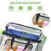 MAY TREE Clear Bag for Stadium Events 12612 Clear Tote Lunch Bag with Reinforced Straps for Work, Sporting Events and Gym, Navy view 4