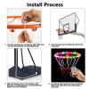 LED Basketball Hoop Lights, Remote Control Waterproof Basketball Rim Lights with 17 Colors and 7 Lighting Modes, Super Bright to Play at Night Outdoors, Good Gift for Christmas Children view 4