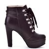 Bcshiye Womens Sexy High Heels Boots Platform Chunky Buckle Block Ankle Booties Lace Up Winter Knight Booties Shoes view 3