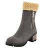 Bcshiye Womens Winter Snow Boots Warm Suede Chunky Heel Round Toe Faux Fur Outdoor Zipper Mid-Calf Ankle Booties view 1