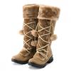 Bcshiye Mid Calf Boots for Women Fully Fur Lining Warm Boots Suede Low Heel Round Toe Slip-on Winter Snow Boots view 3