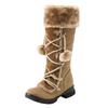 Bcshiye Mid Calf Boots for Women Fully Fur Lining Warm Boots Suede Low Heel Round Toe Slip-on Winter Snow Boots view 4