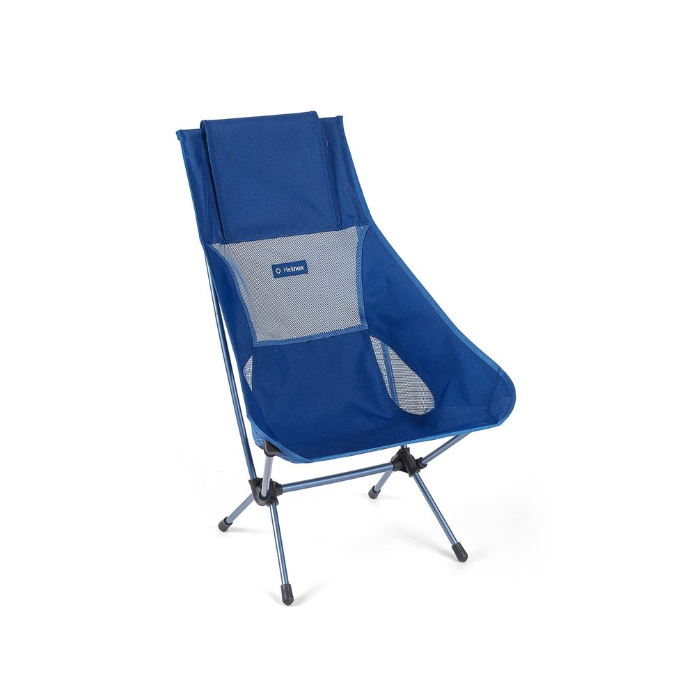 Helinox Chair Two Ultralight, High-Back, Collapsible Camping Chair, Blue Block, with Pockets