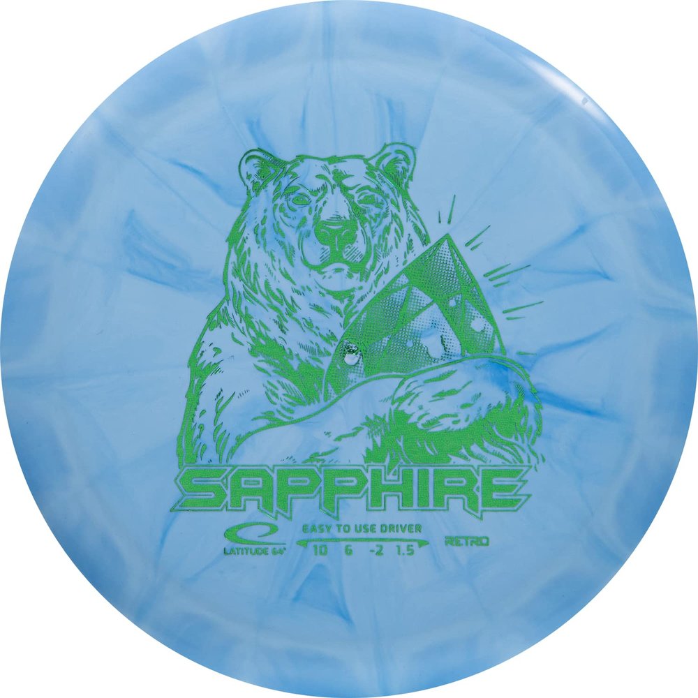 DD DYNAMIC DISCS Latitude 64 Retro Burst Sapphire Disc Golf Driver | Easy to Throw, Beginner Friendly Disc Golf Driver | Grippy Base Plastic w/Burst Effect | 160g & Under | Blue