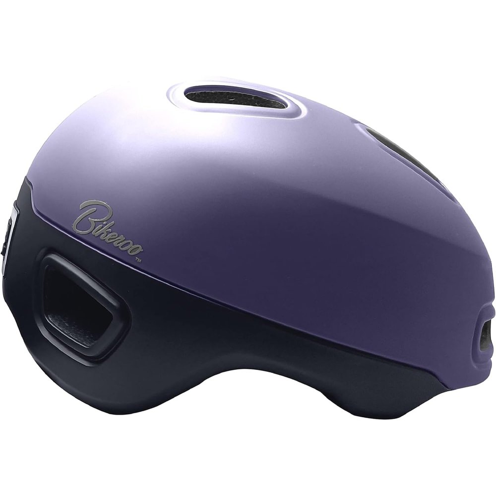 Bikeroo Purple Adult Multi Sport S / M Bike Helmet With Rear Safety Light, Adjustable Head Protection All Purpose Cycling Safety Gear For Men & Women