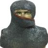 6 mm Chainmail Coif Flat Dome Riveted with Alternating Solid Rings Leather Side Ventail ABS (Ring Size & Finish, 18 Gauge 6 mm (Oiled)) view 1