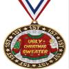 Ugly Christmas Sweater 1st Place Perimeter Medals and Trophies, 2.75" Gold Ugly Sweater Medal Awards, 100 Pack view 1
