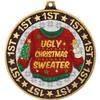 Ugly Christmas Sweater 1st Place Perimeter Medals and Trophies, 2.75" Gold Ugly Sweater Medal Awards, 100 Pack view 2