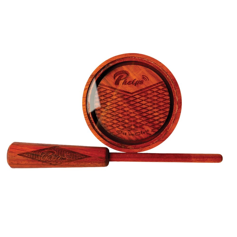 Phelps Game Calls Pot Turkey Call - Professional Turkey Pot Calls with Multiple Surfaces for Realistic Turkey Sounds and Gobbler Attraction, Phelps Crystal/Padauk