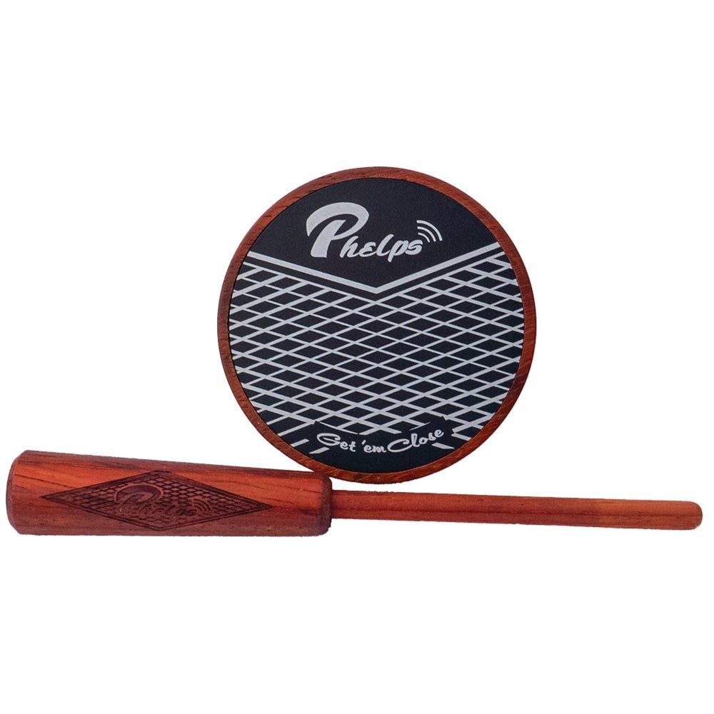 Phelps Game Calls Pot Turkey Call - Professional Turkey Pot Calls with Multiple Surfaces for Realistic Turkey Sounds and Gobbler Attraction, Phelps Padauk Aluminum Over Glass