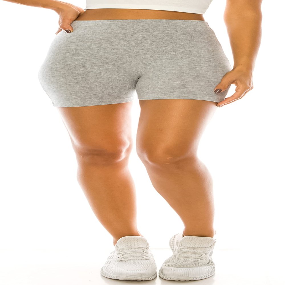 RENESEILLE Women's Active Biker Shorts  High Waist 3 Inseam Athletic Workout Gym Sports Yoga Running Bike Pants SJ-03 Hgrey M