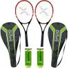 Xcello Sports 27" Aluminum Racket Set (Red/Black) with 2 Tubes of Tennis Balls and 2 Covers view 1