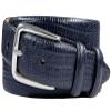 Armando Men's Dress Belt Solid Brass Buckle (Silver) Italian Calfskin Genuine Leather Dress Belt 1-1/8"(30mm) Wide (Lizard Navy, 36) view 1