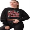 Go All Out Small Black Womens Baby It's Cold Outside Christmas Fashion Cropped Hooded Sweatshirt view 2