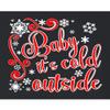 Go All Out Small Black Womens Baby It's Cold Outside Christmas Fashion Cropped Hooded Sweatshirt view 3